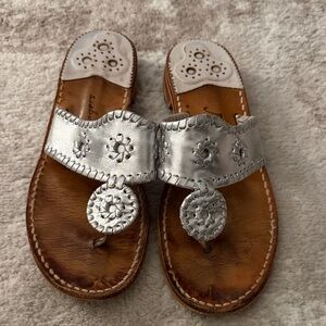 Silver classic Jack Rogers sandals